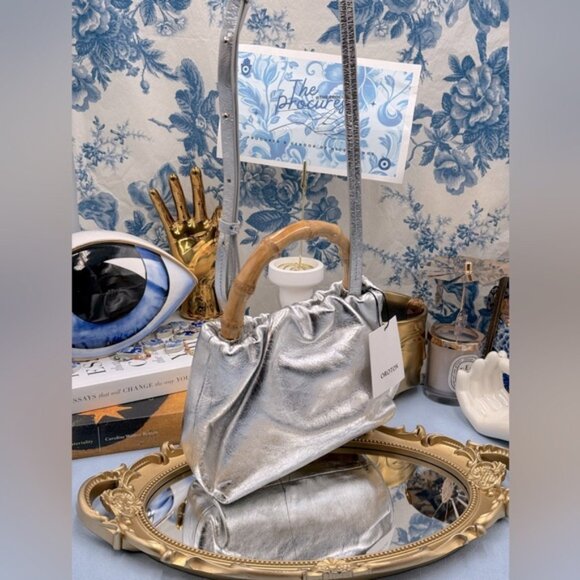 🆕 OROTON 🧿 NWT Gretel Mini Top Handle, Metallic Silver - Picture 2 of 16